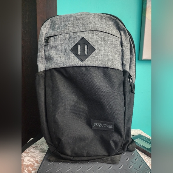 JanSport Two-Tone Black and Gray Backpack - Picture 1 of 6